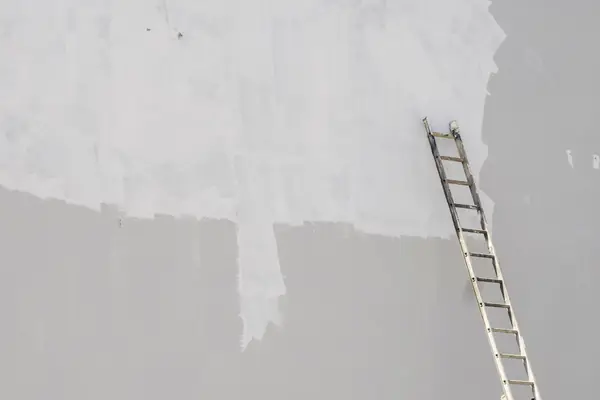 Exterior painting in Eugene: ladder against a freshly primed wall